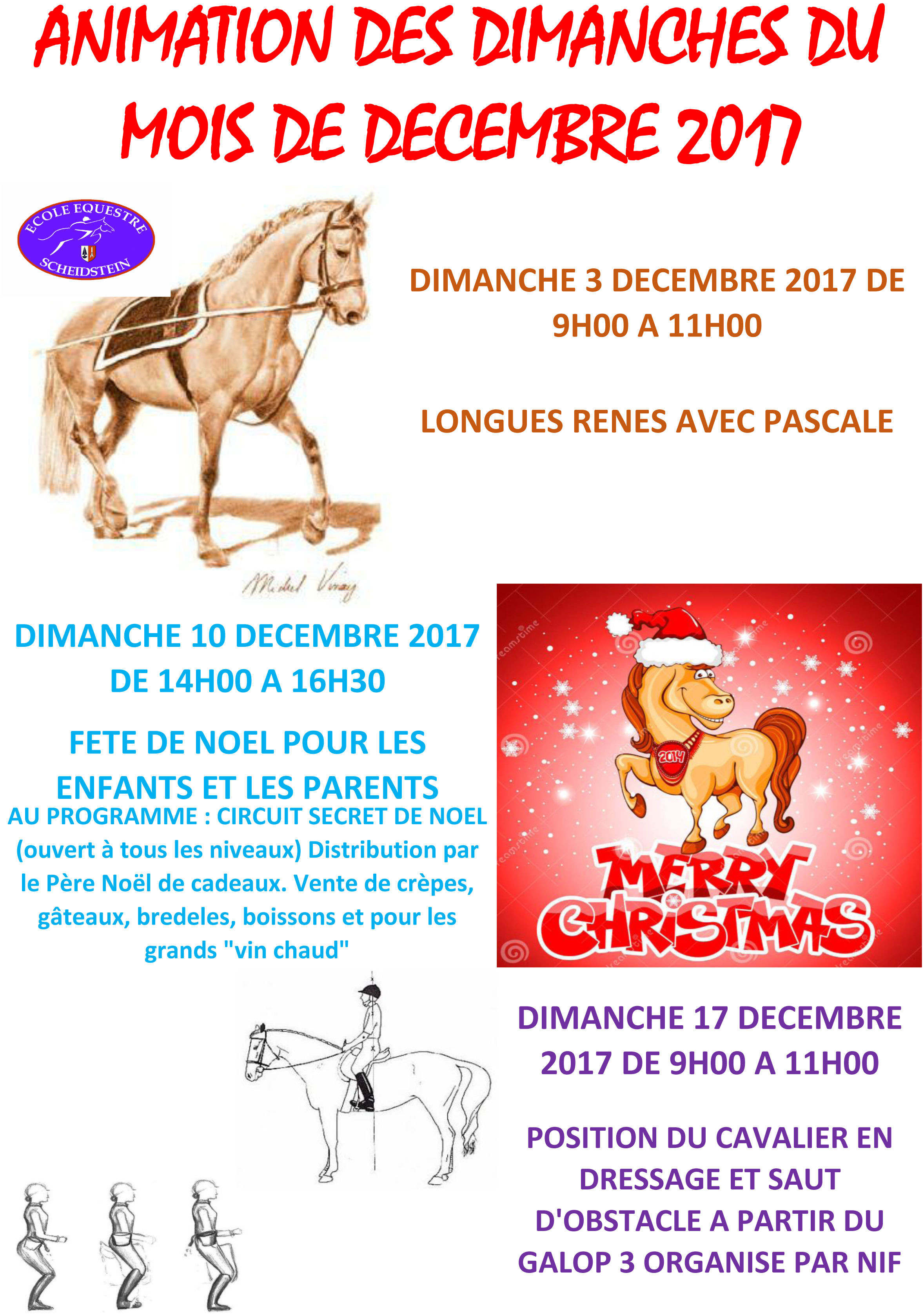animation dimanche décembre 2017 école équestre scheidstein STRASBOURG ILLKIRCH ESCHAU PLOBSHEIM