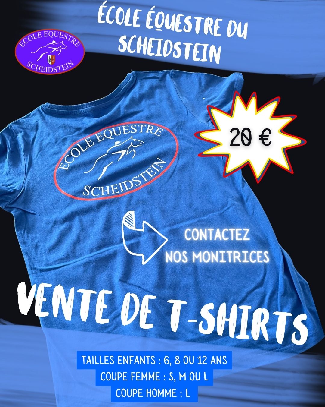 t-shirt 2025 enfants ados adolescents adultes école équestre scheidstein centre équestre club STRASBOURG ILLKIRCH ESCHAU PLOBSHEIM GEISPOLSHEIM LINGOLSHEIM